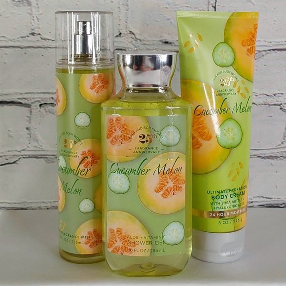 BATH & BODY WORKS 'CUCUMBER MELON' 3-PIECE BODY CARE SET MIST, WASH, LOTION, - Picture 15 of 15